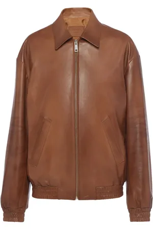 Prada Triangle-logo nappa leather jacket