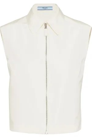 Prada Zip-up sleeveless faille shirt