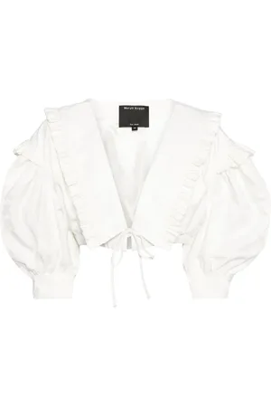 MERYLL ROGGE Wide-collar cropped top