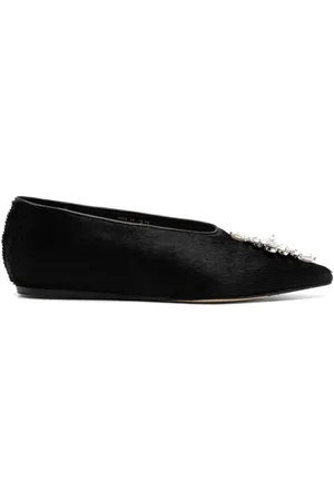 Simone Rocha Embellished point toe ballerina shoes