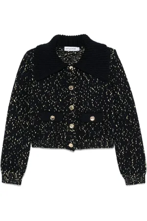 Self-Portrait Metallic-threading cardigan