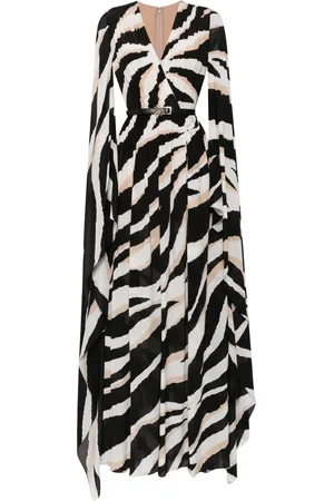 Elie saab Zebra-print silk dress