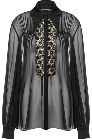 Alberta Ferretti Sequin-embellished silk shirt