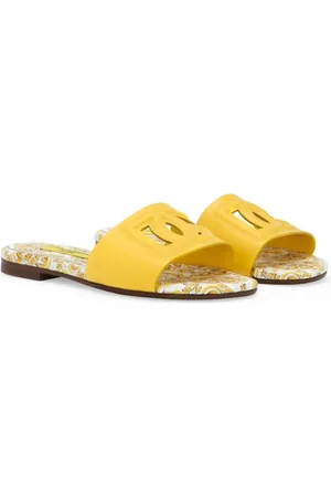 Dolce & Gabbana Majolica-print leather slides
