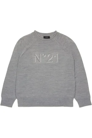 Nº21 Logo-embossed crew-neck jumper