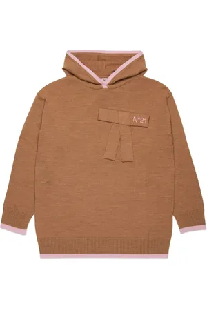 Nº21 Logo-embroidered knitted hoodie