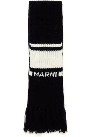 Marni Intarsia-knit logo scarf