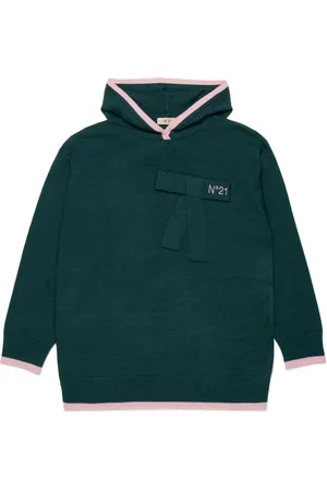 Nº21 Logo-embroidered knitted hoodie