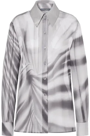 Alberta Ferretti Abstract-print silk shirt