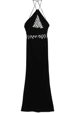 CHRISTOPHER ESBER Net-detail silk maxi dress