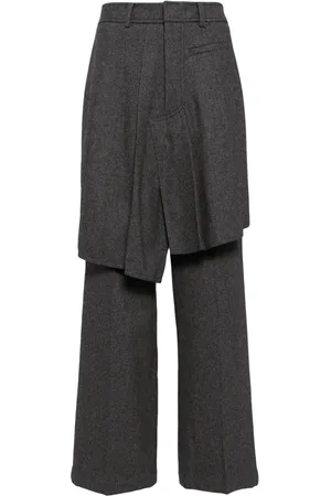 GOEN.J Asymmetric pleats detailed straight pants