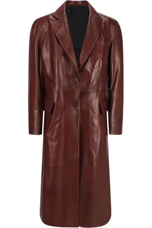 SALVATORE SANTORO Peak-lapel leather coat