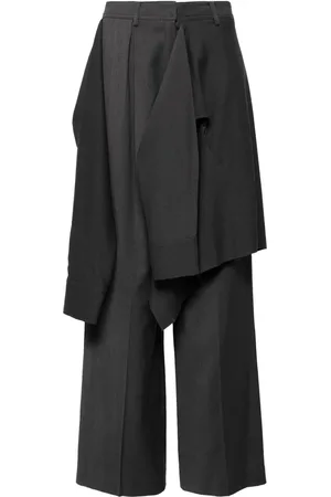 GOEN.J Layered shirt raw-edge cut pants