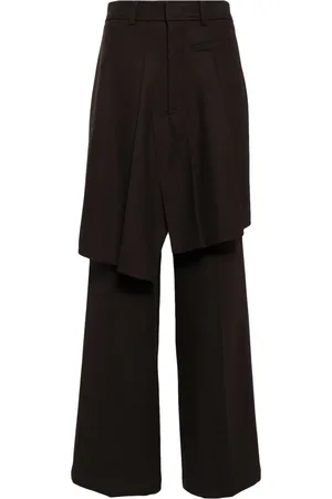 GOEN.J Asymmetric pleats detailed straight pants