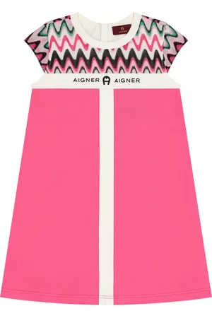 Aigner Embroidered-logo stretch-cotton dress