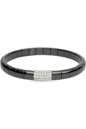 ROBERTO DEMEGLIO 18K gold ceramic stretch diamond bracelet