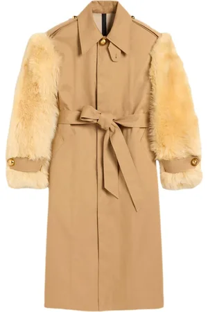 Ami Belted faux-fur coat