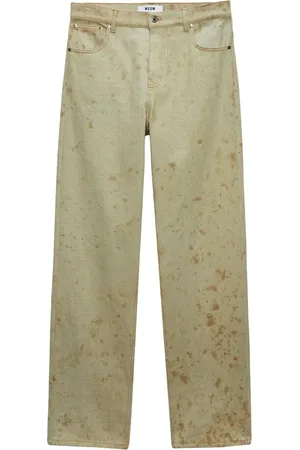 Msgm Tie-dye print cotton jeans