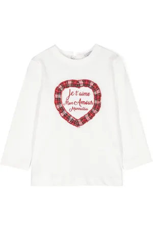 MONNALISA Heart-appliqué cotton T-shirt