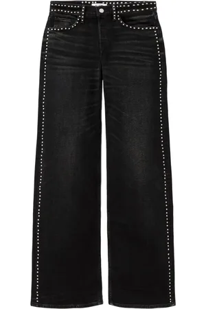 RE/DONE Stud-embellished wide-leg jeans
