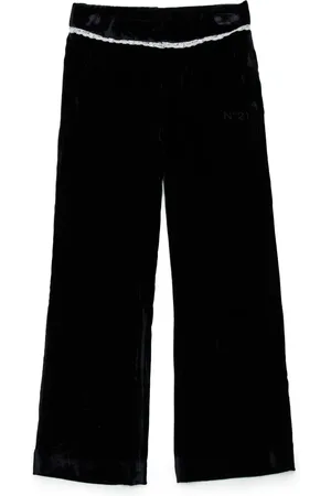 Nº21 Lace-trim wide-leg trousers
