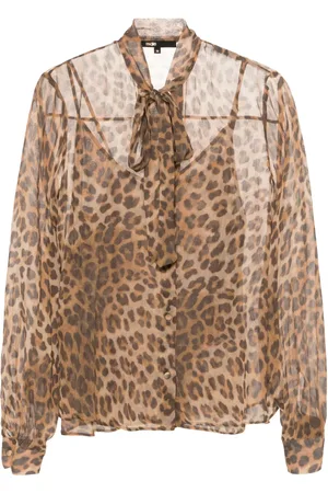 Maje Pussy-bow leopard-print shirt
