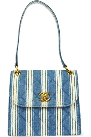 CHANEL 1998 diamond-quilted striped handbag