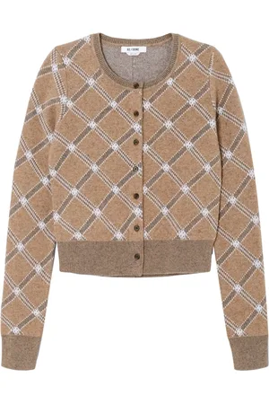 RE/DONE Tartan cropped cardigan