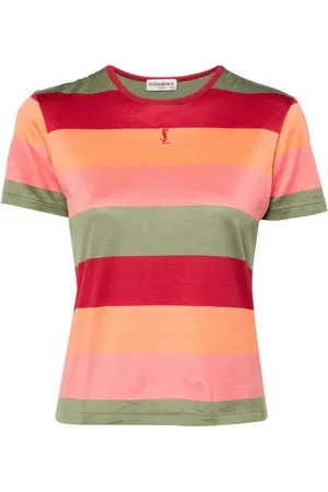 Saint Laurent Striped logo T-shirt