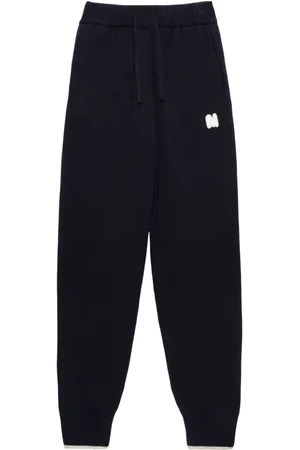 Msgm Embroidered-logo knitted track pants