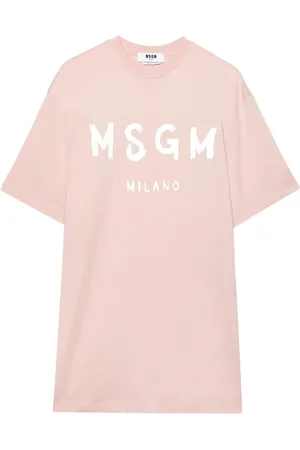 Msgm Brushstroke-logo cotton dress