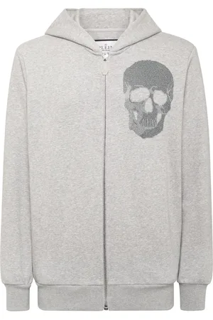 Philipp Plein Zip-up skull-embellished hoodie