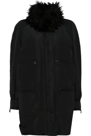 CHANEL 2000s faux fur-trim parka