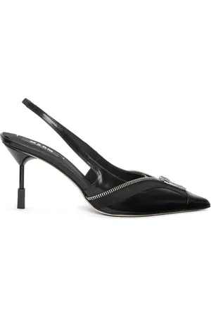 Msgm Zip-detail slingback pumps