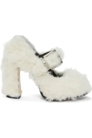 Msgm Faux-fur buckled pumps
