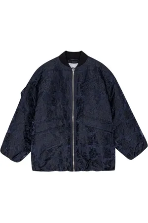 Ganni Jacquard zip-up bomber jacket
