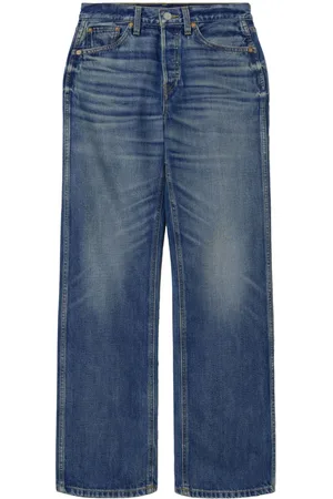 RE/DONE Whiskered high-rise straight jeans