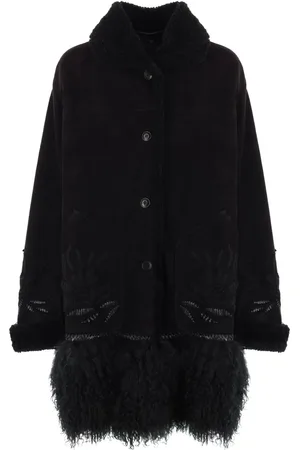 ERMANNO SCERVINO Embroidered shearling coat