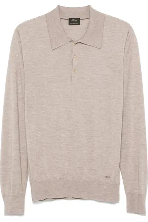 BRIONI Fine-knit polo shirt