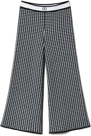 Twin-Set Jacquard houndstooth knitted trousers