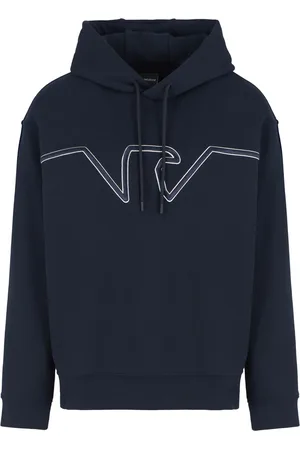 Emporio Armani Embossed-logo jersey hoodie