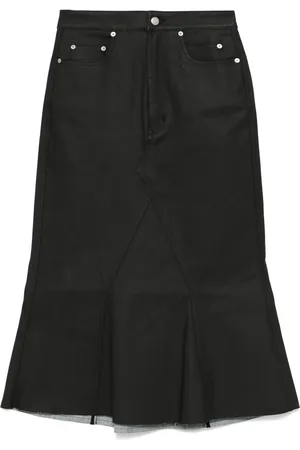 Rick Owens Coated midi skirt