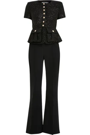 Self-Portrait Tinsel bouclé jumpsuit