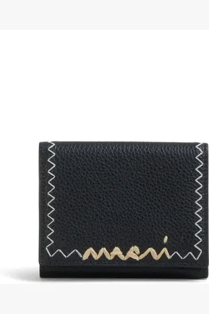Marni Logo-embroidered leather wallet