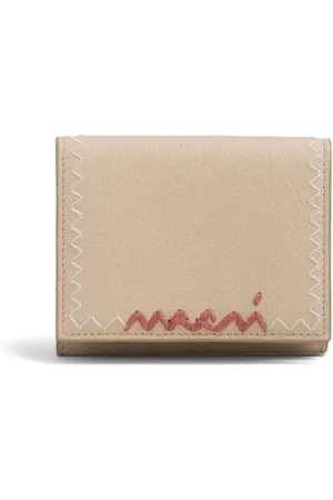Marni Logo-embroidered leather wallet