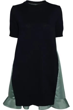 SACAI Patchwork knitted mini dress
