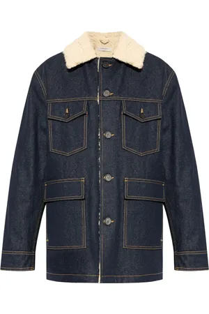 Golden Goose Shearling-collar denim jacket
