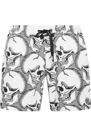 Philipp Plein Skull-print swim shorts