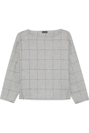 Emporio Armani Checked boat-neck sweater