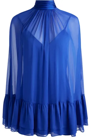 ALICE+OLIVIA Zenon tie-neck cape mini dress